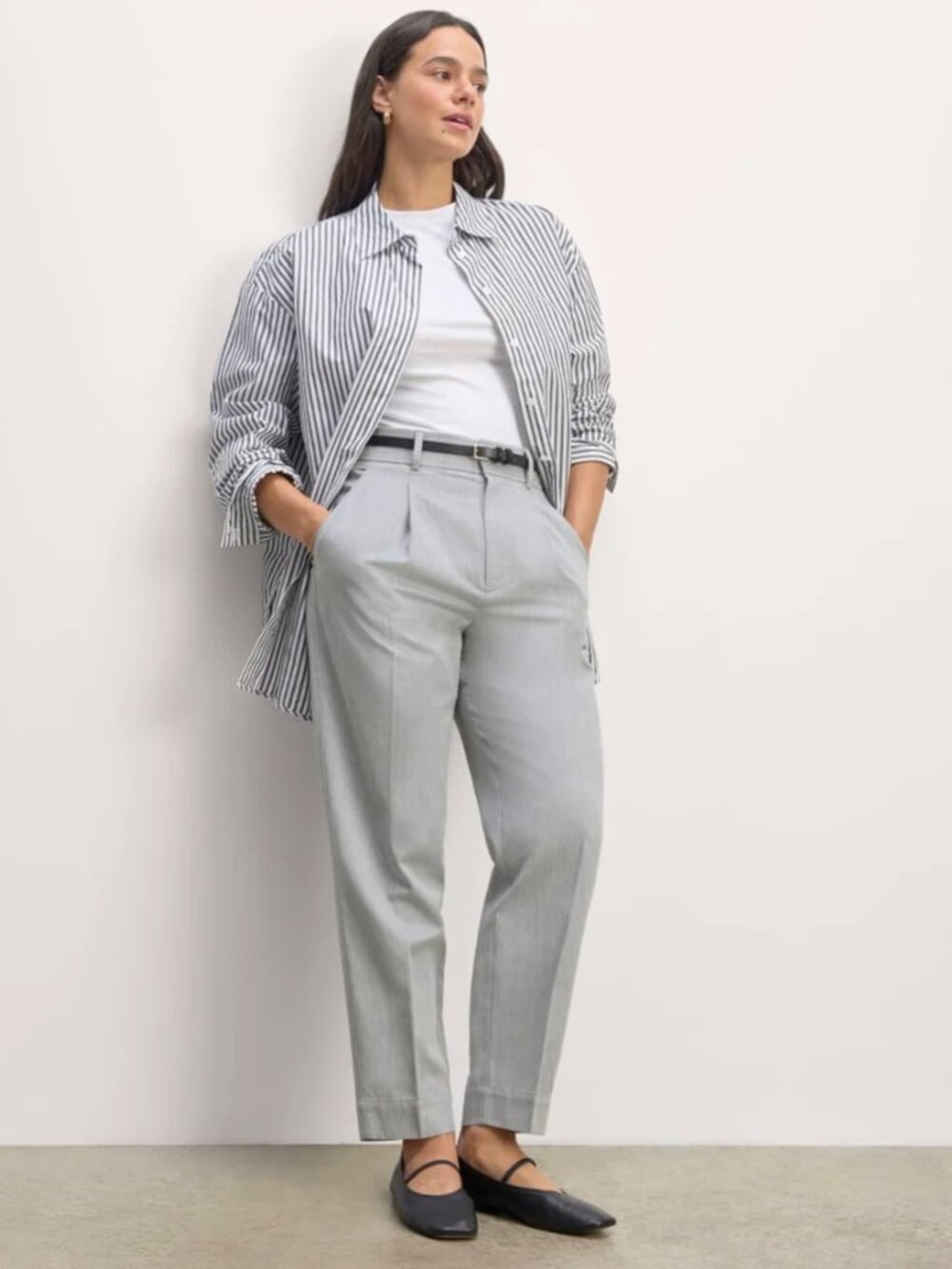 Everlane Draper Tapered Pant in Buttersmooth Size 10 Gray